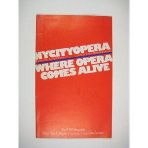 Pearl Fishers NY City Opera Fall 1980 Program Chryst Galan Kalba Robert LaFosse